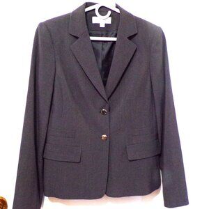 Calvin Klein Blazer Womens Sz10 Gray Button Up Pockets Casual Office Career Work